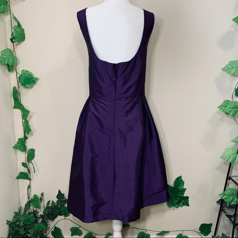 Elegant Purple Sleeveless Fit-and-Flare Dress - Picture 7 of 8